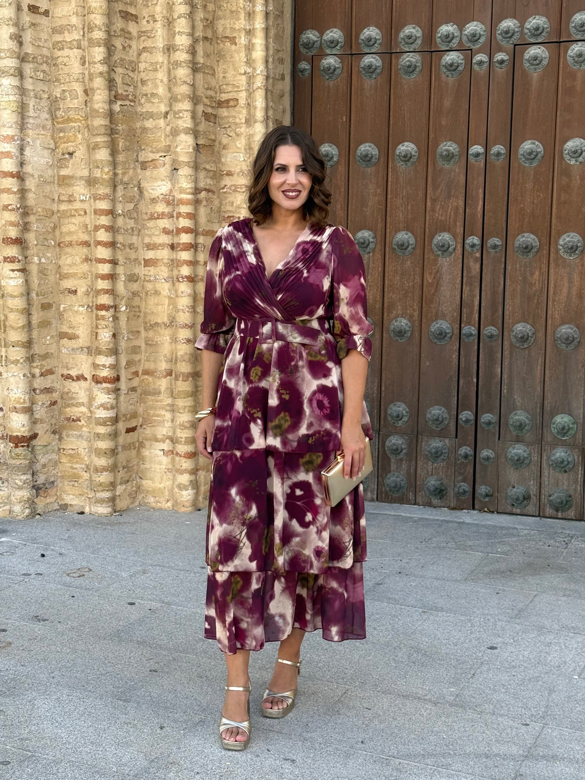 Vestido Capricho Burdeos