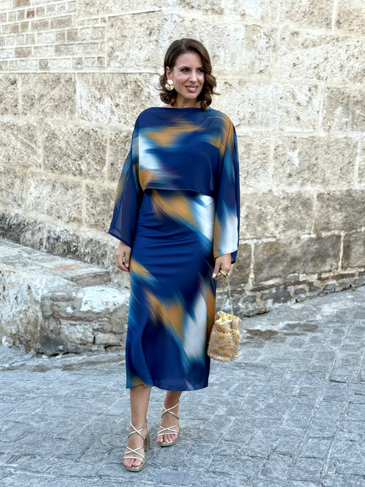 Vestido Acuarela Azul