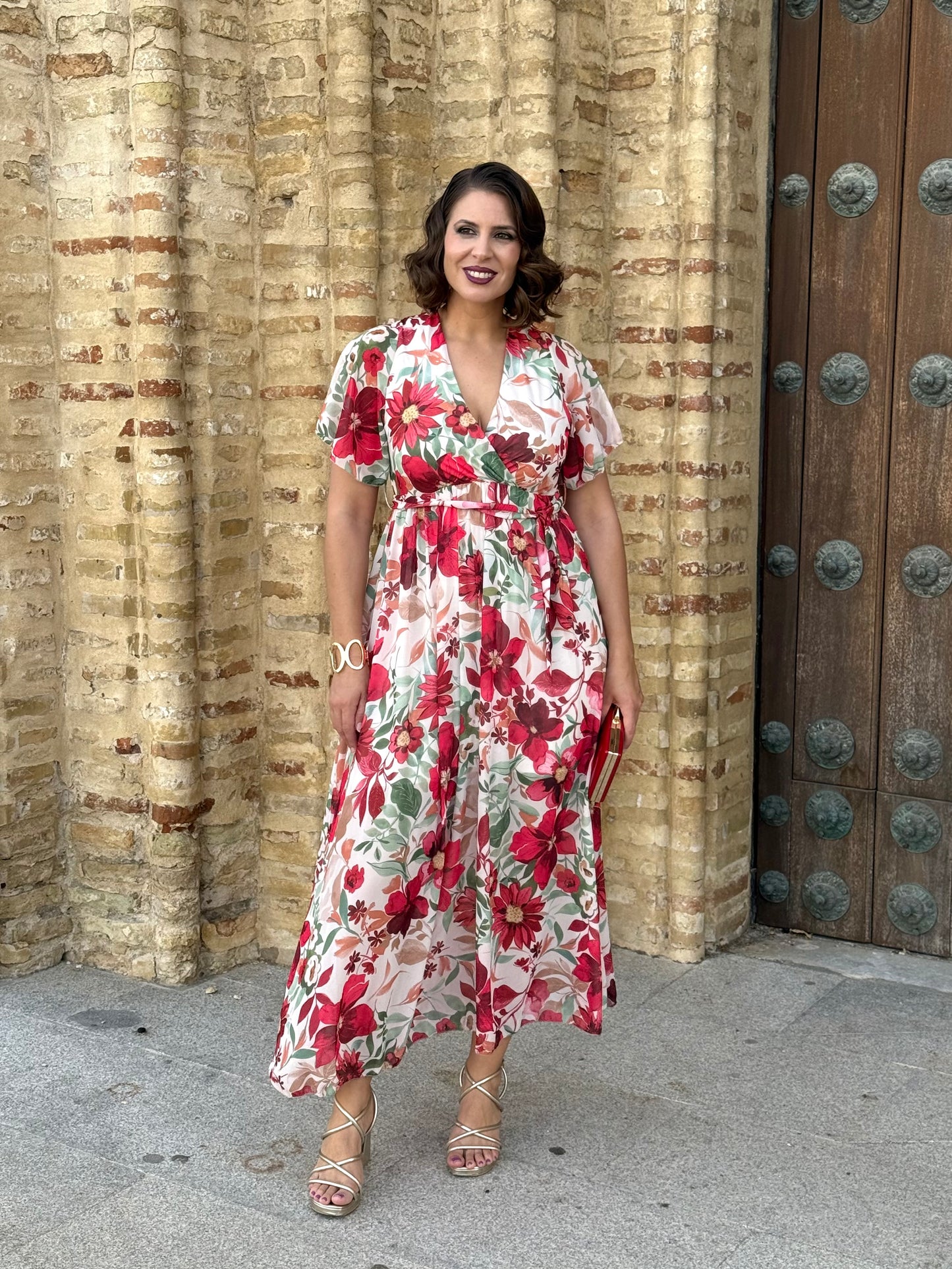 Vestido Sabina M/C Rojo