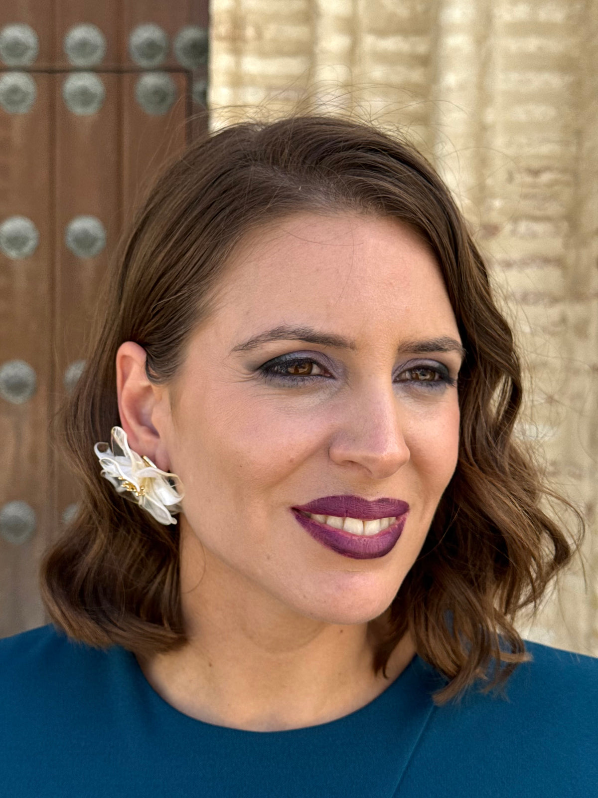 Pendientes Magnolia Marfil