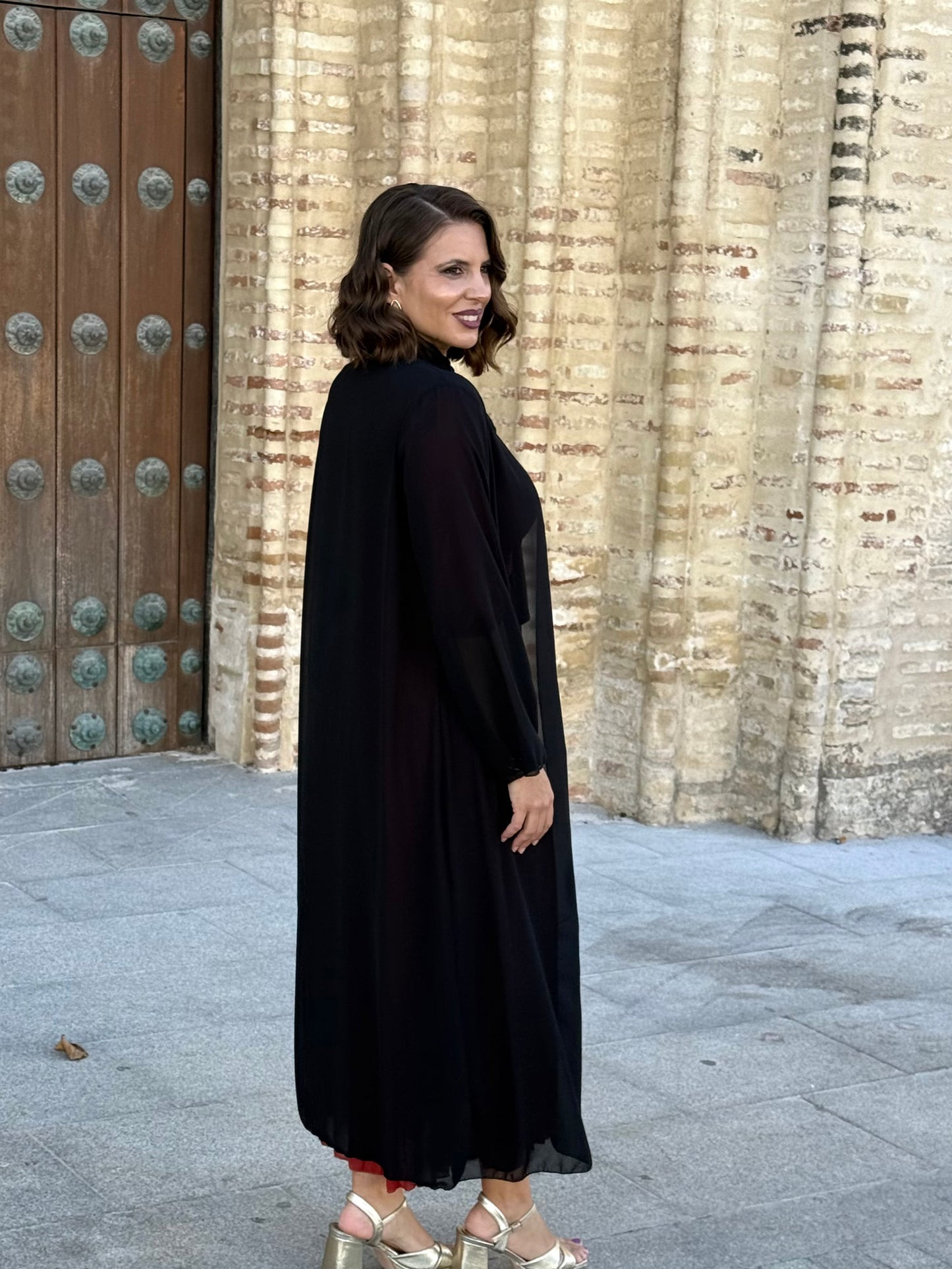 Kimono de Gasa Lazo Negro