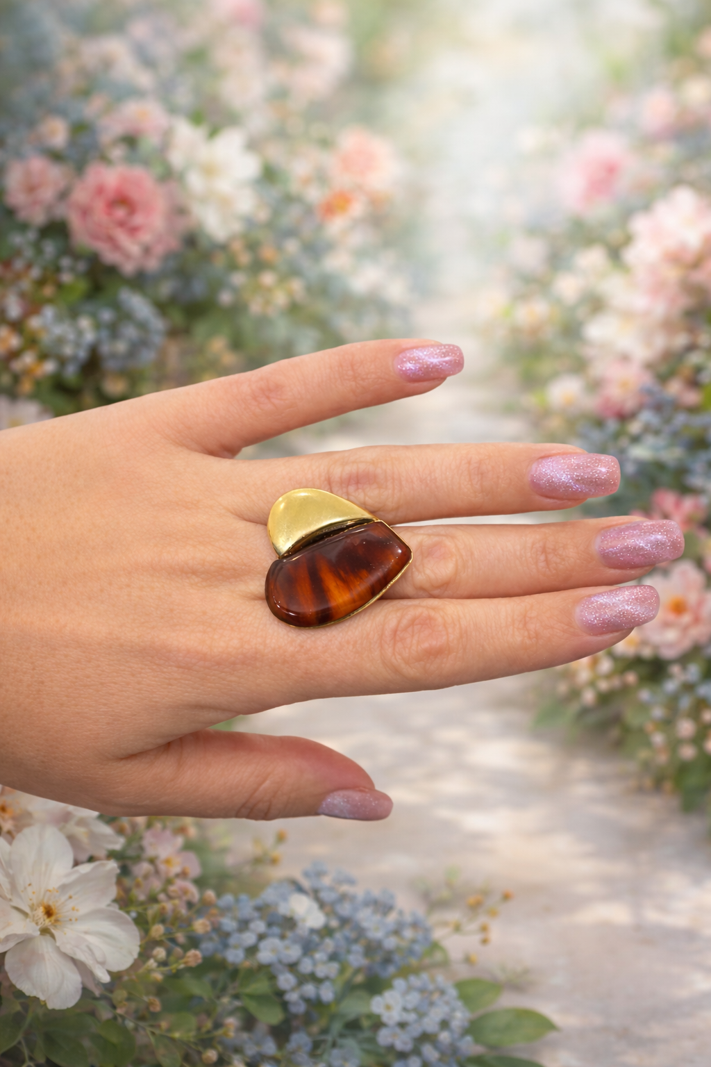 Anillo Corazón Ámbar