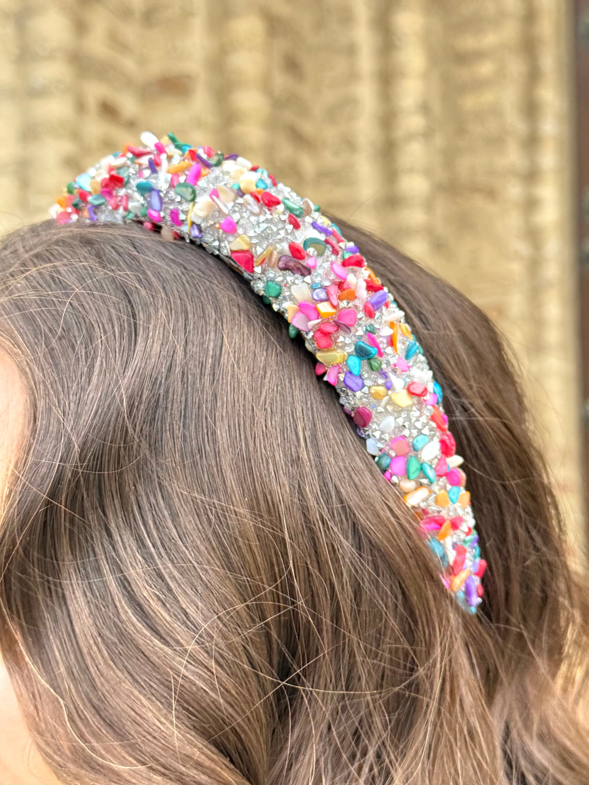 Diademas Piedras Multicolor/Plata