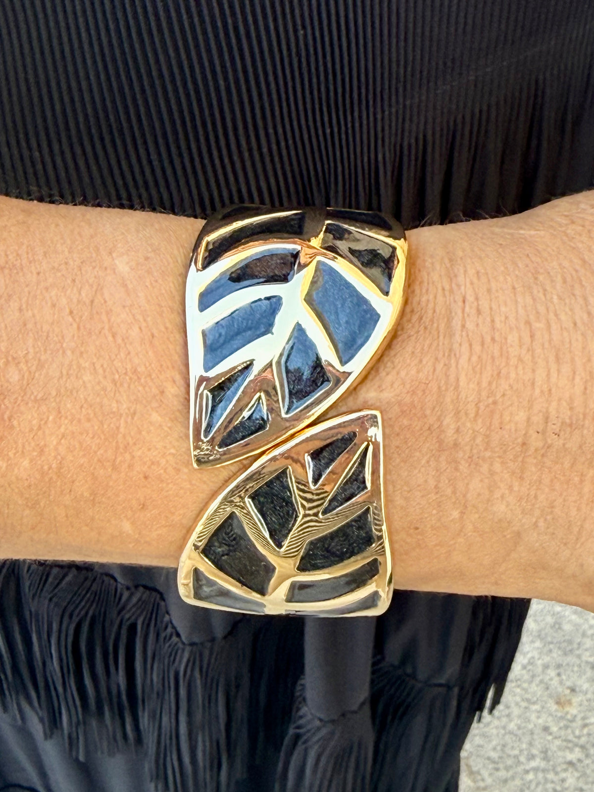 Pulsera Hojas negra