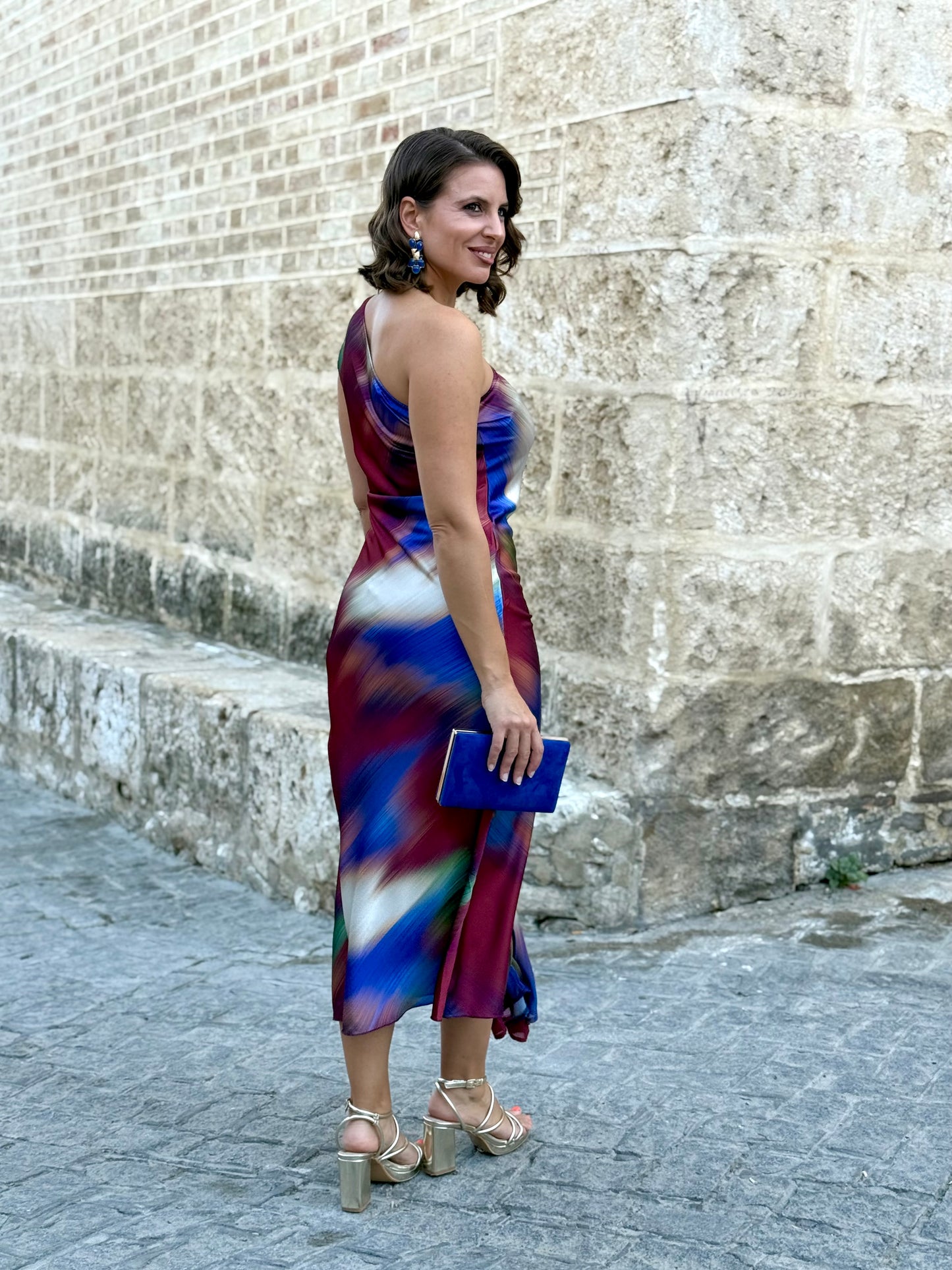 Vestido Acuarela Burdeos