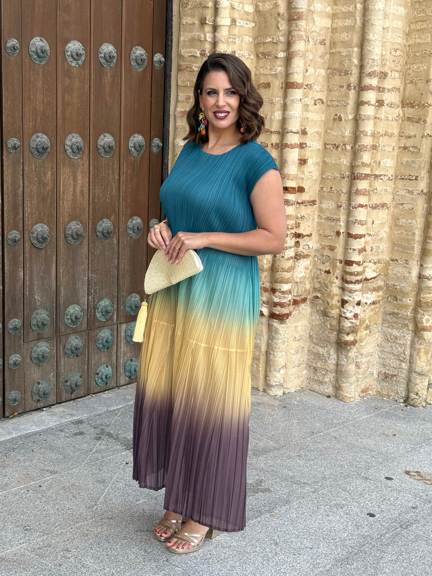 Vestido Armonía Turquesa/Marrón