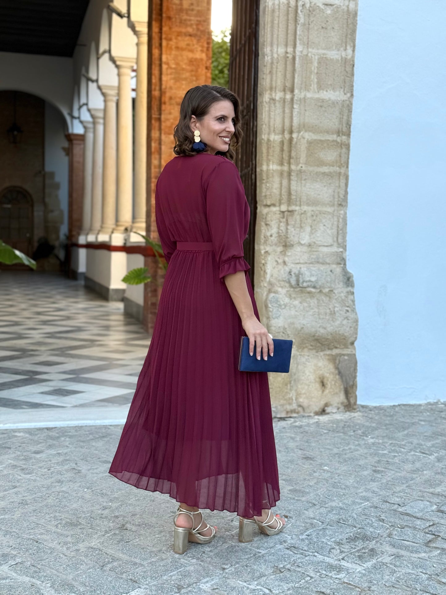 Vestido Harmonía Burdeos