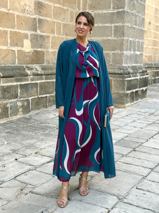 Kimono de Gasa Petróleo