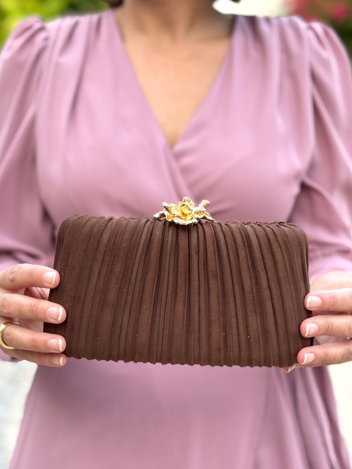 Bolso Flor Marrón