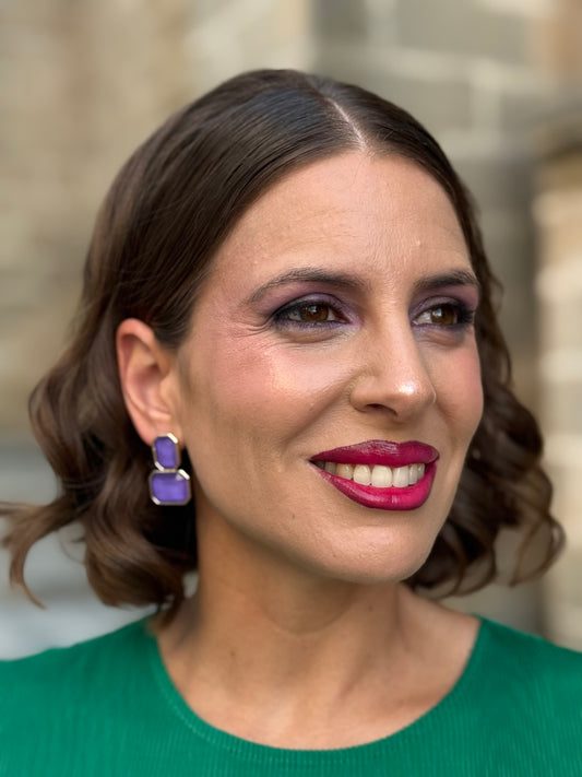 Pendientes Luna Morado