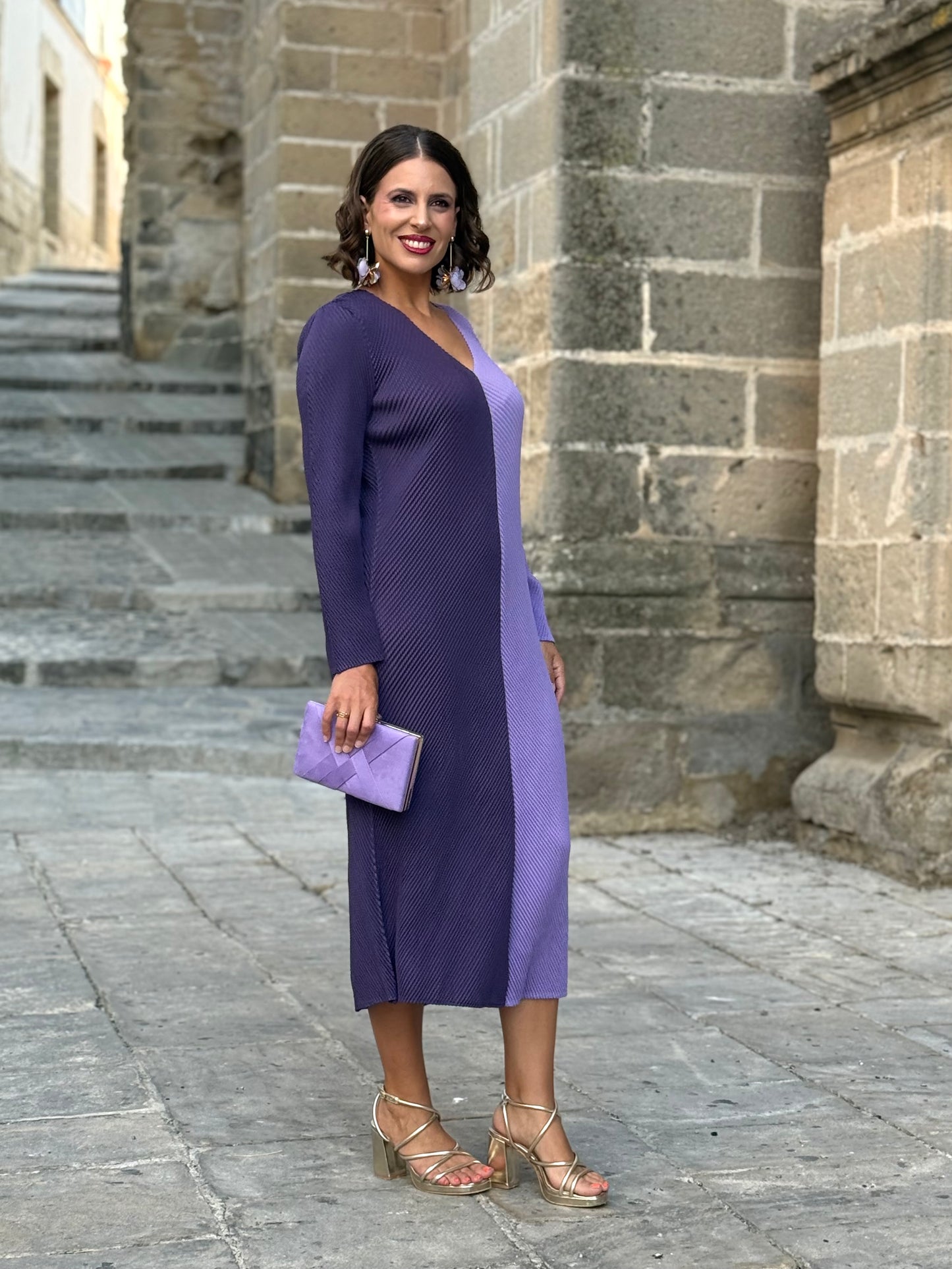 Vestido Bicolor Malva/Morado