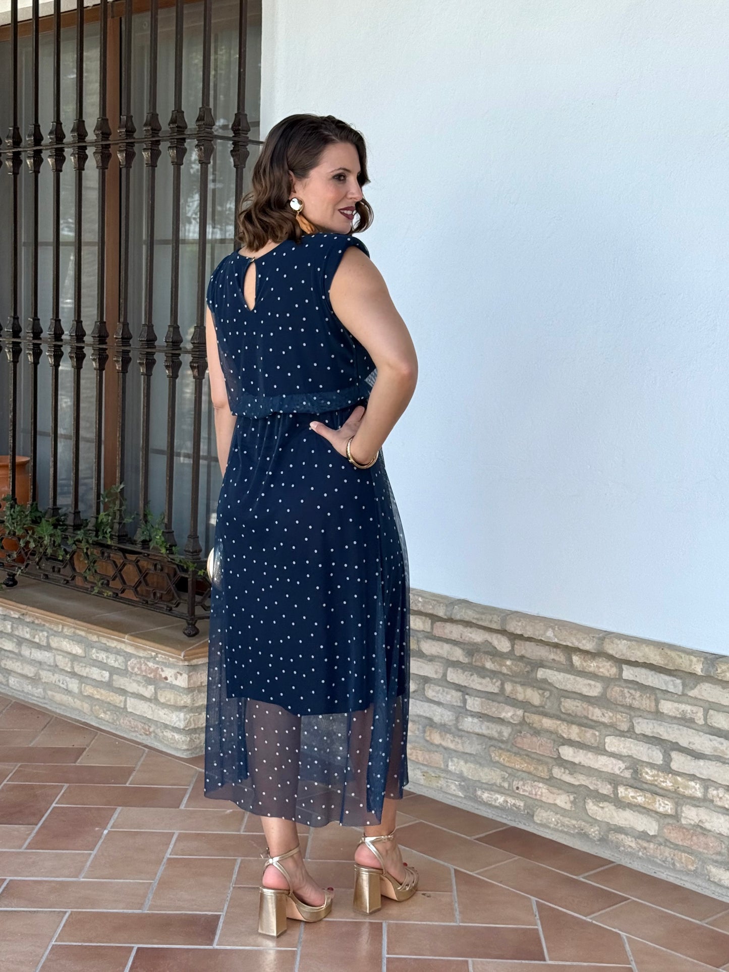 Vestido Lorena Azul Marino
