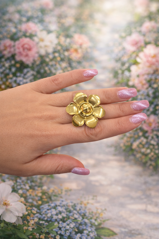 Anillo Flor Dorada