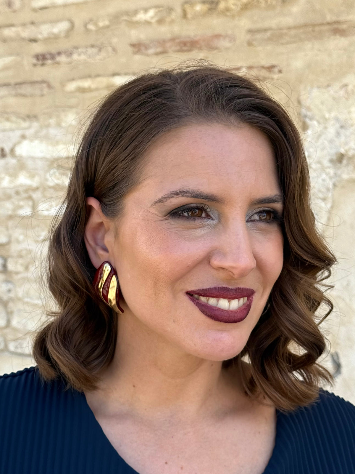 Pendientes Lusiana Burdeos