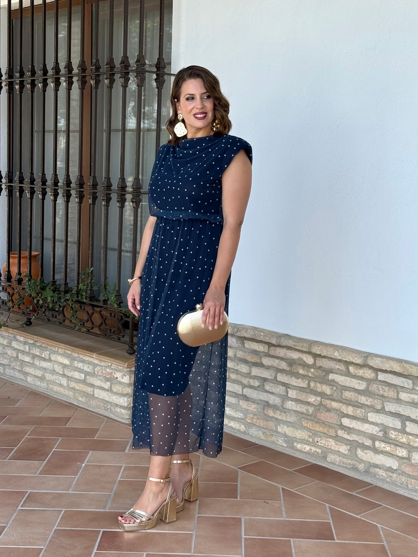 Vestido Lorena Azul Marino