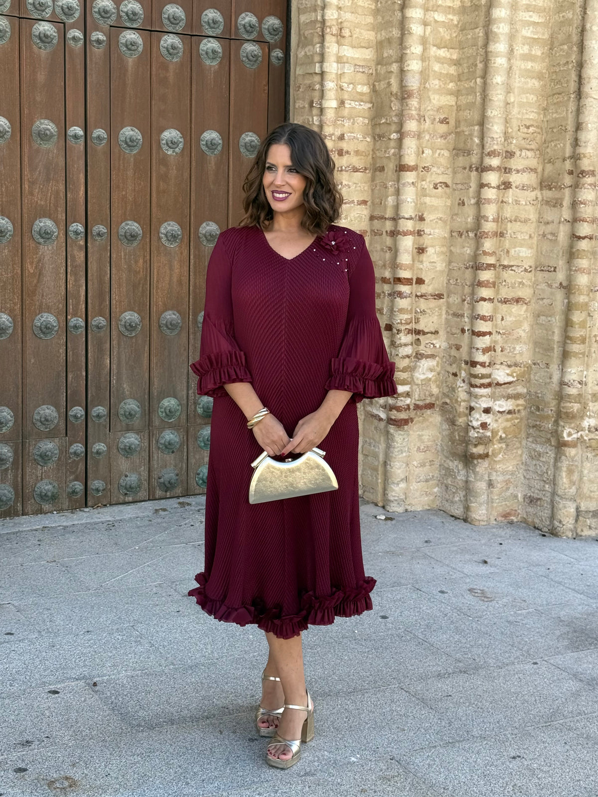 Vestido Lourdes Burdeos