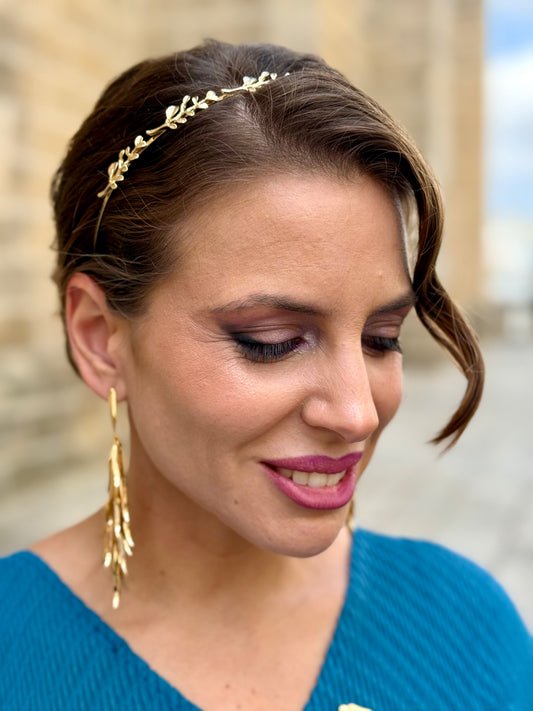 Diadema Metálica Siri Dorada