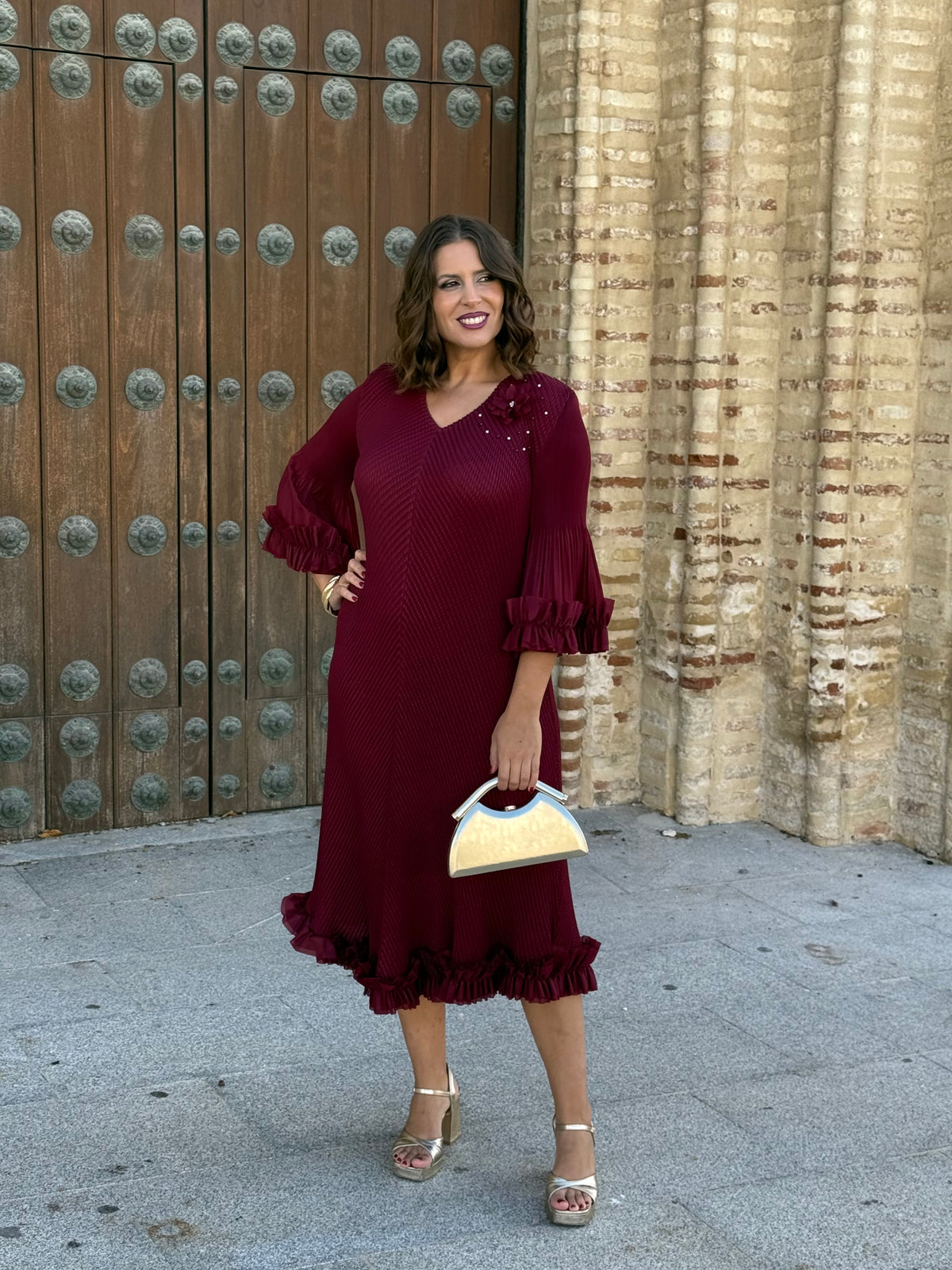 Vestido Lourdes Burdeos