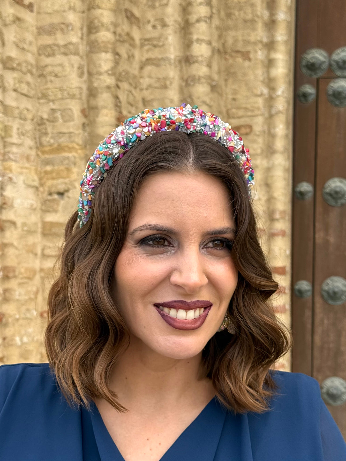 Diademas Piedras Multicolor/Plata