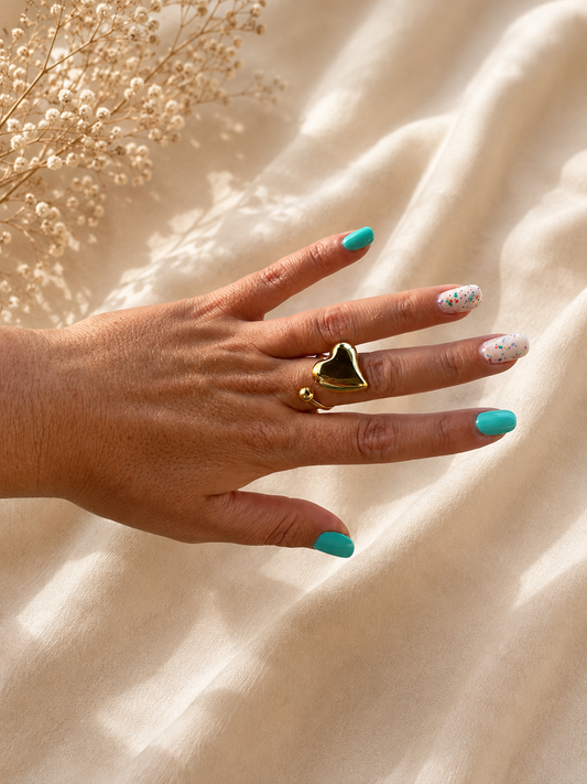 Anillo Corazón Dorado