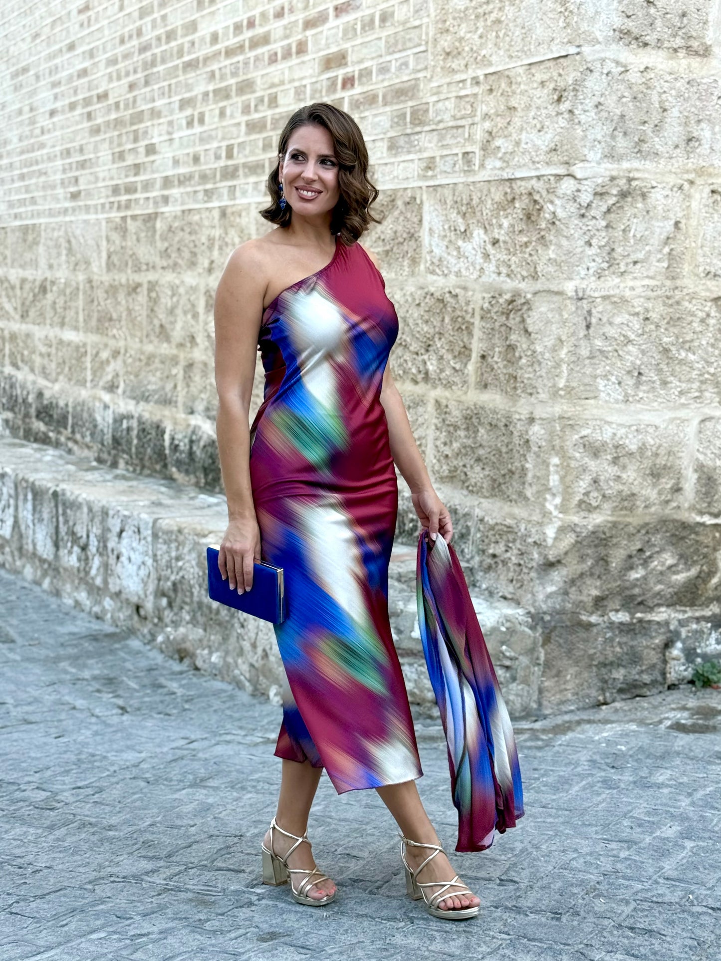 Vestido Acuarela Burdeos