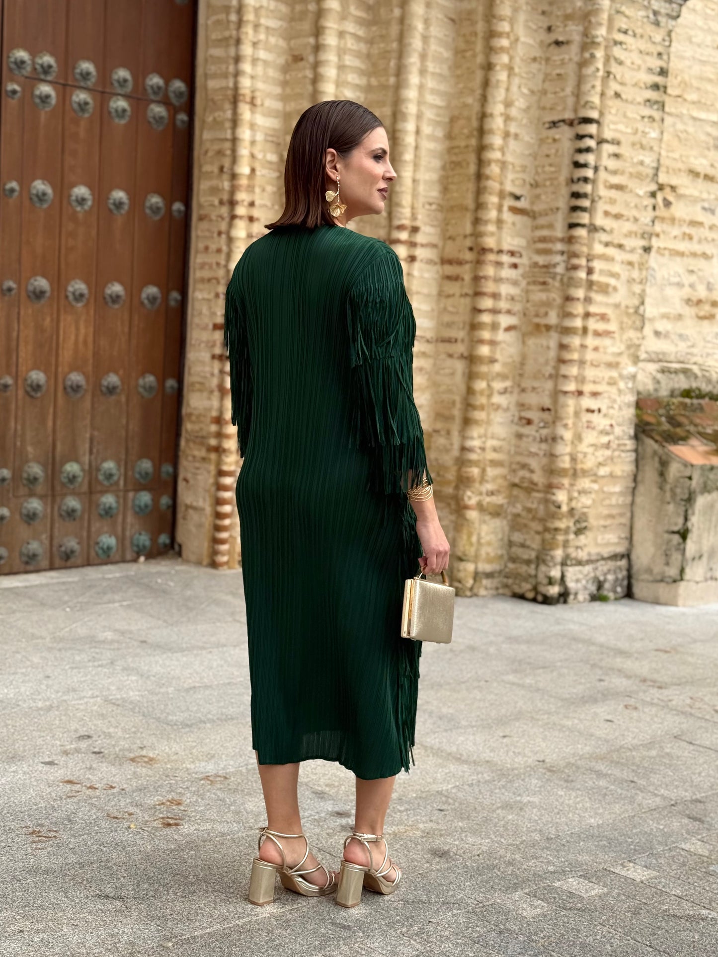 Vestido Sultana Verde Botella