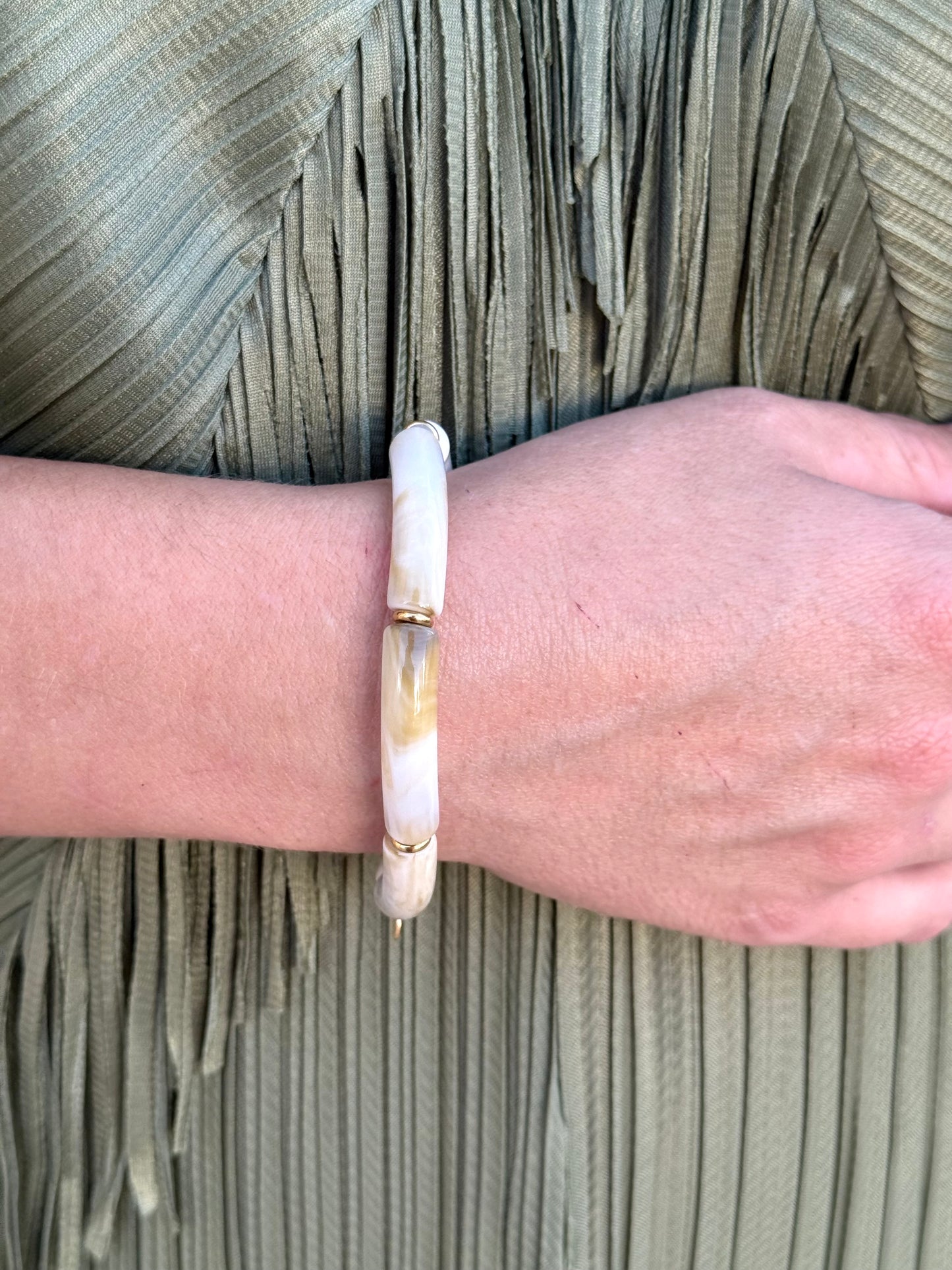 Pulsera Linda Beige Efecto Piedra