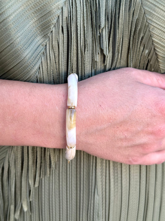 Pulsera Linda Beige Efecto Piedra