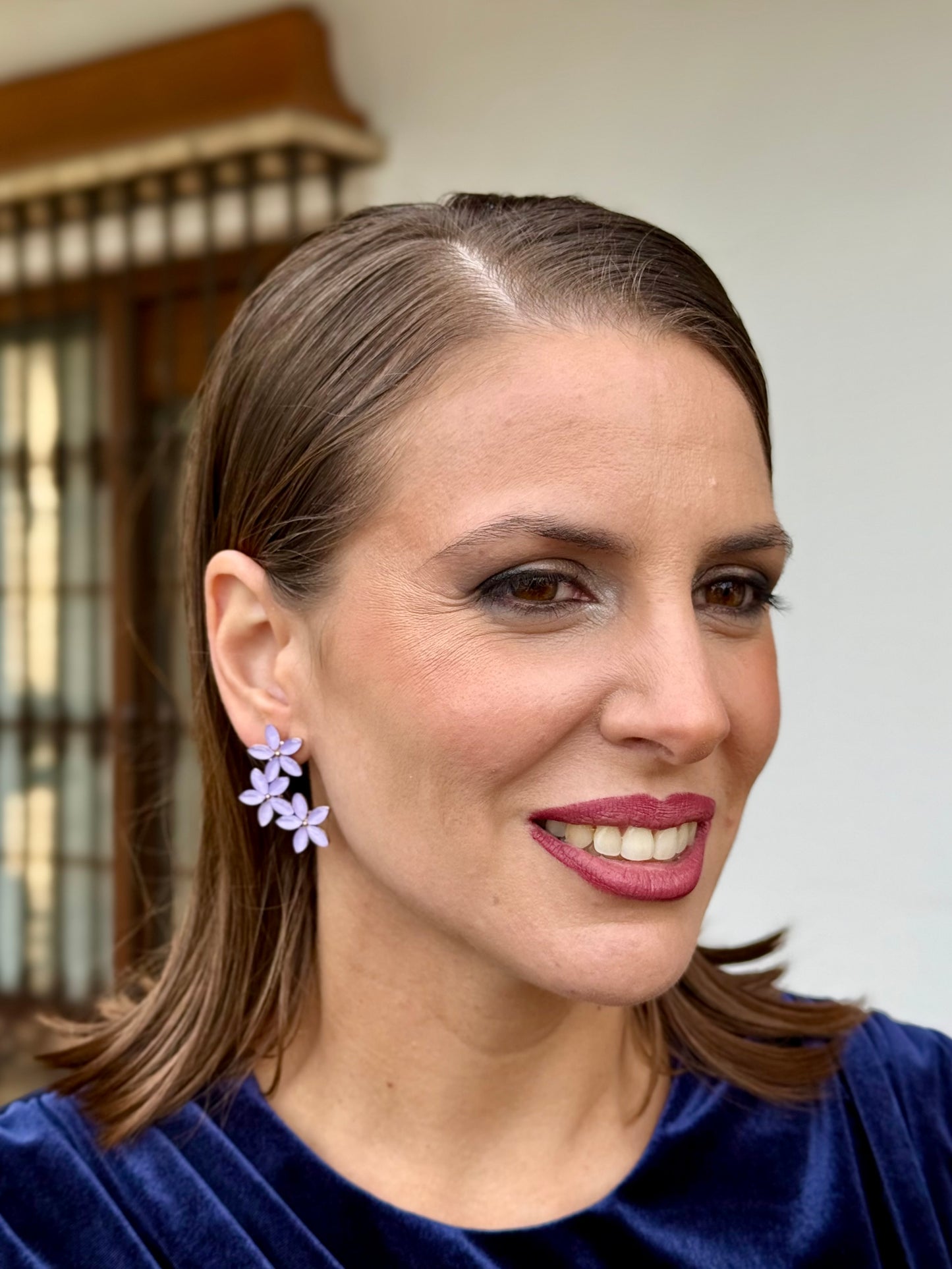 Pendientes Triflor Malva