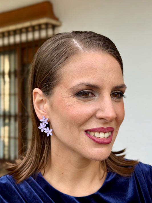Pendientes Triflor Malva