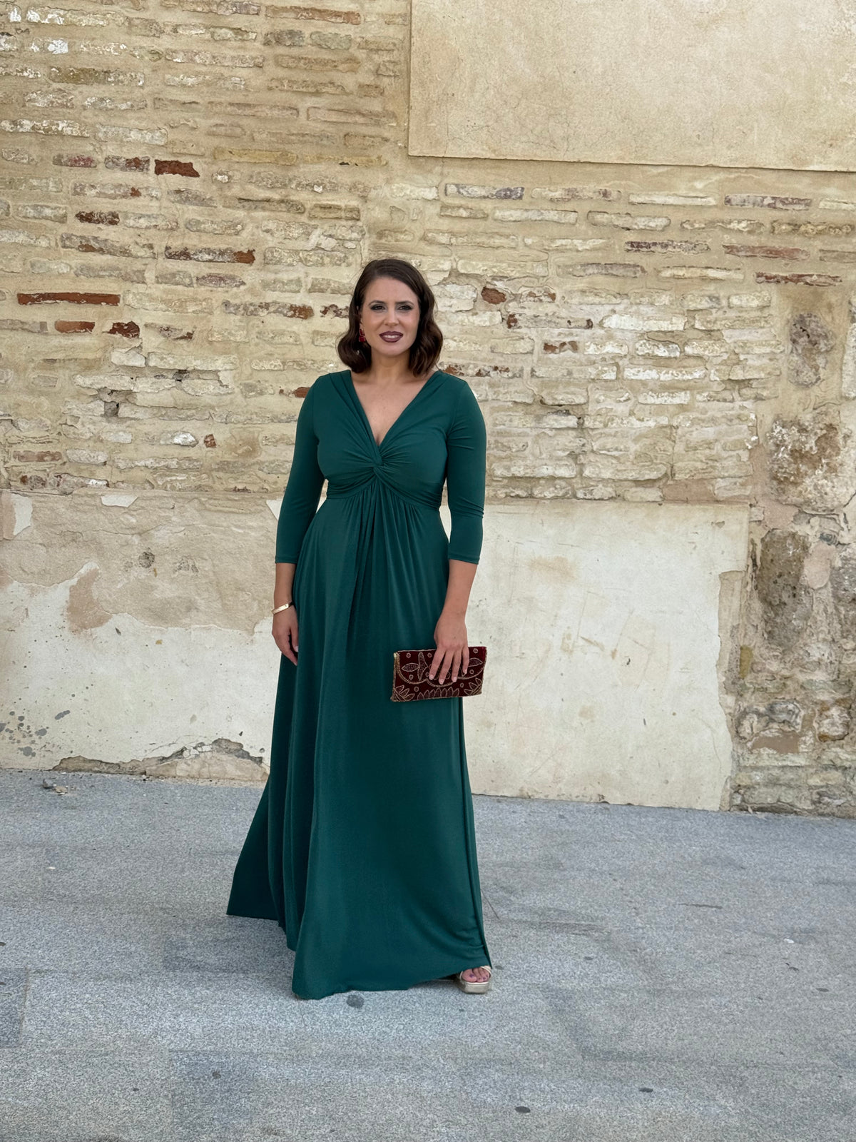 Vestido Zafira Manga Verde