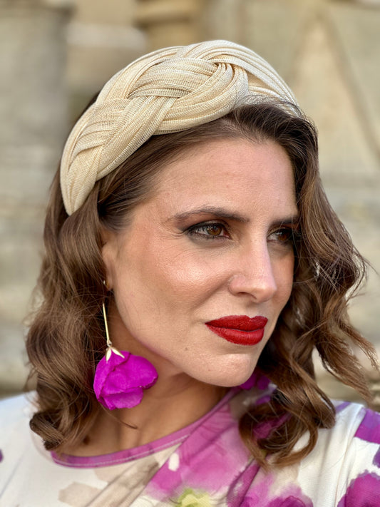 Diadema Trenzada Ébano Beige