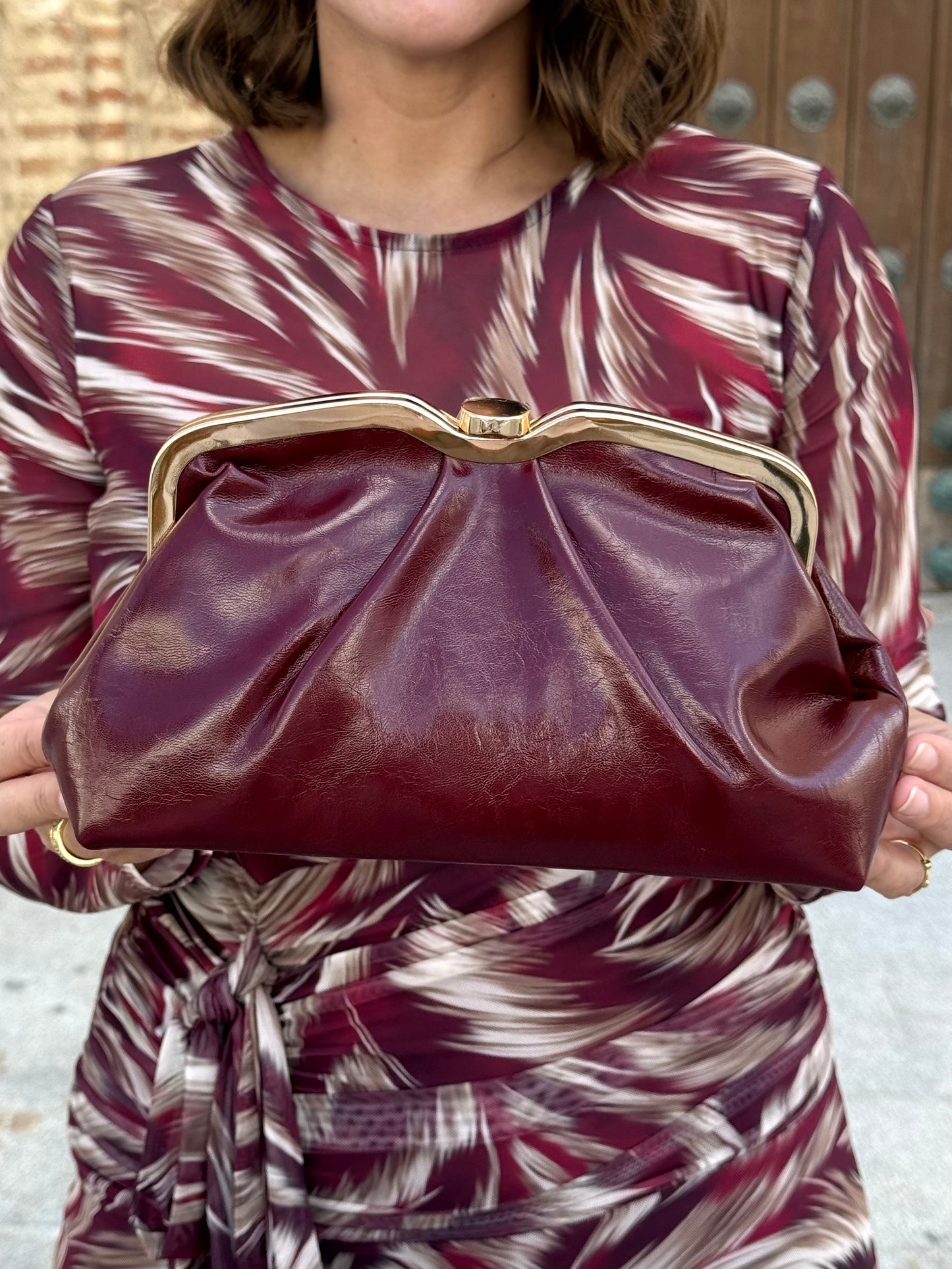Bolso Clutch Vintage Burdeos