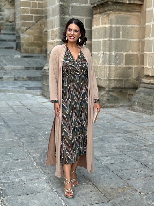 Kimono Punto De Seda Camel