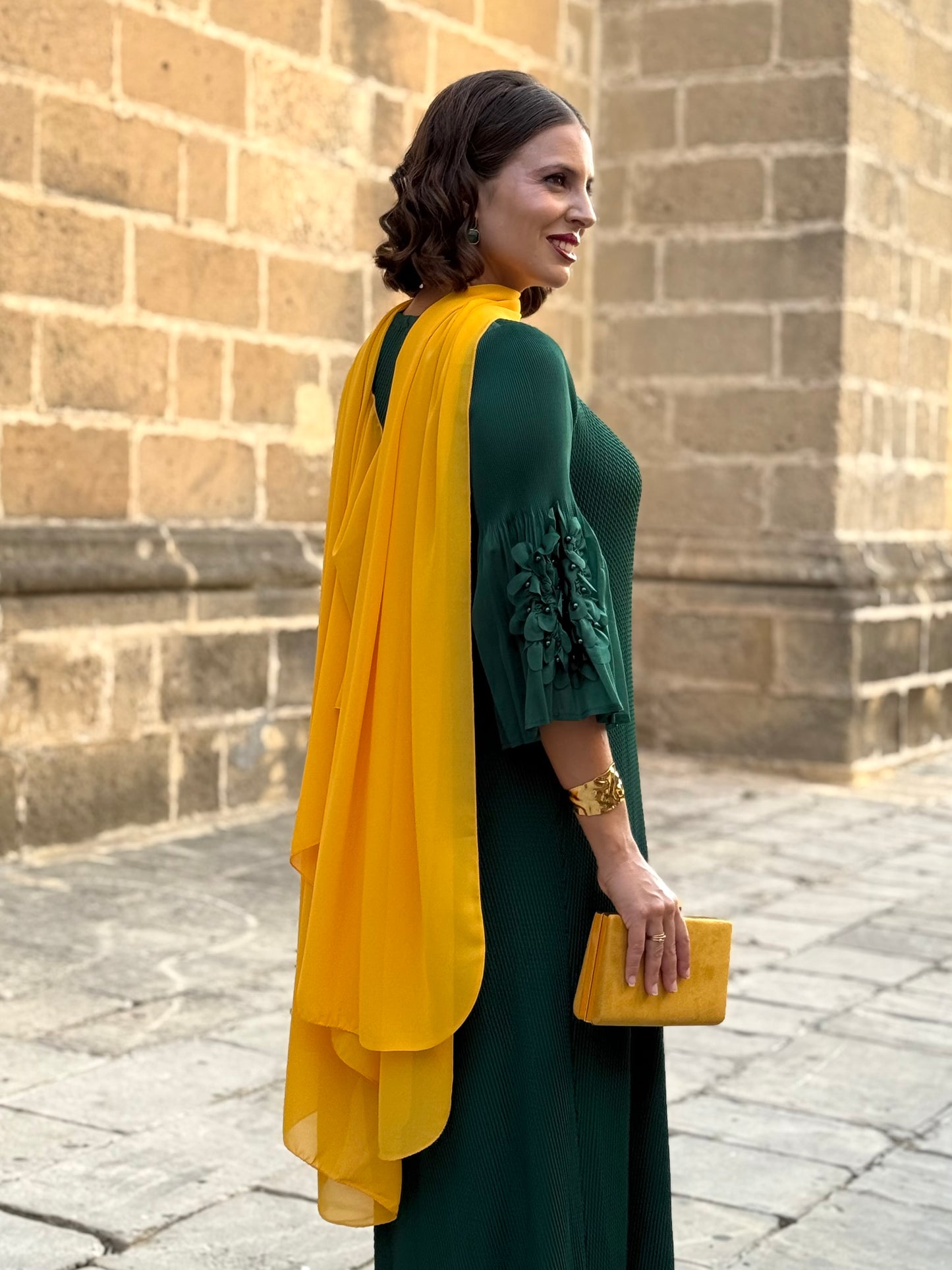Capa de gasa amarillo