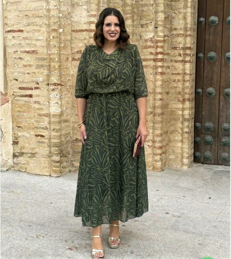 Vestido Miriam Estampado Verde Oliva