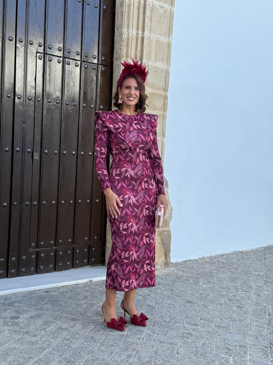Vestido Midi Estampado Buganvilla