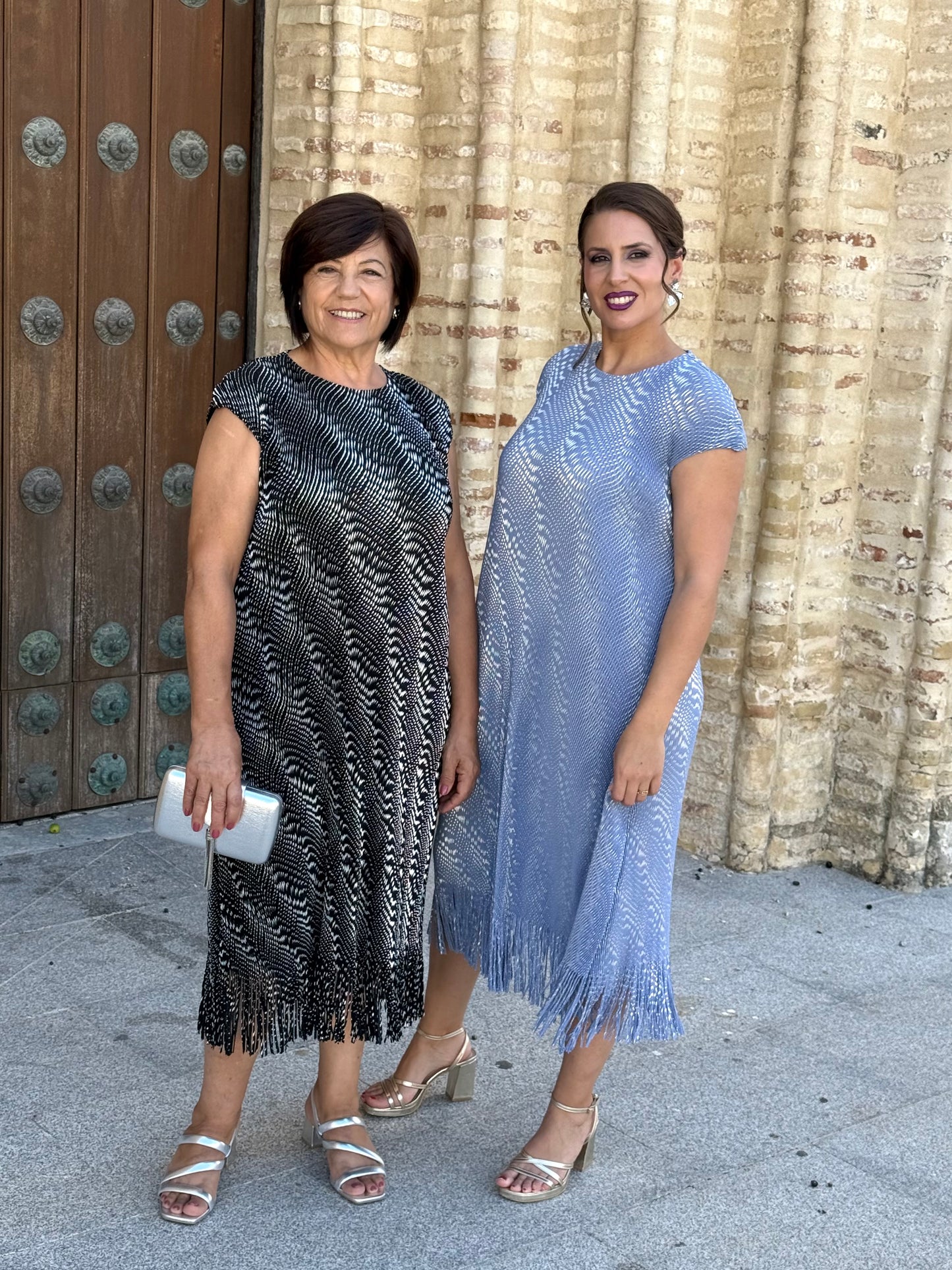 Vestido Gala Celeste/Plata