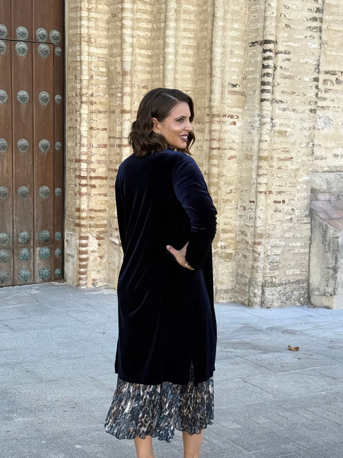 Kimono de Terciopelo Azul Marino