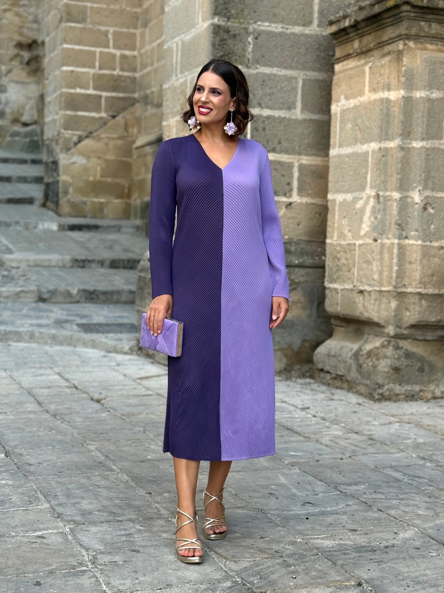 Vestido Bicolor Malva/Morado