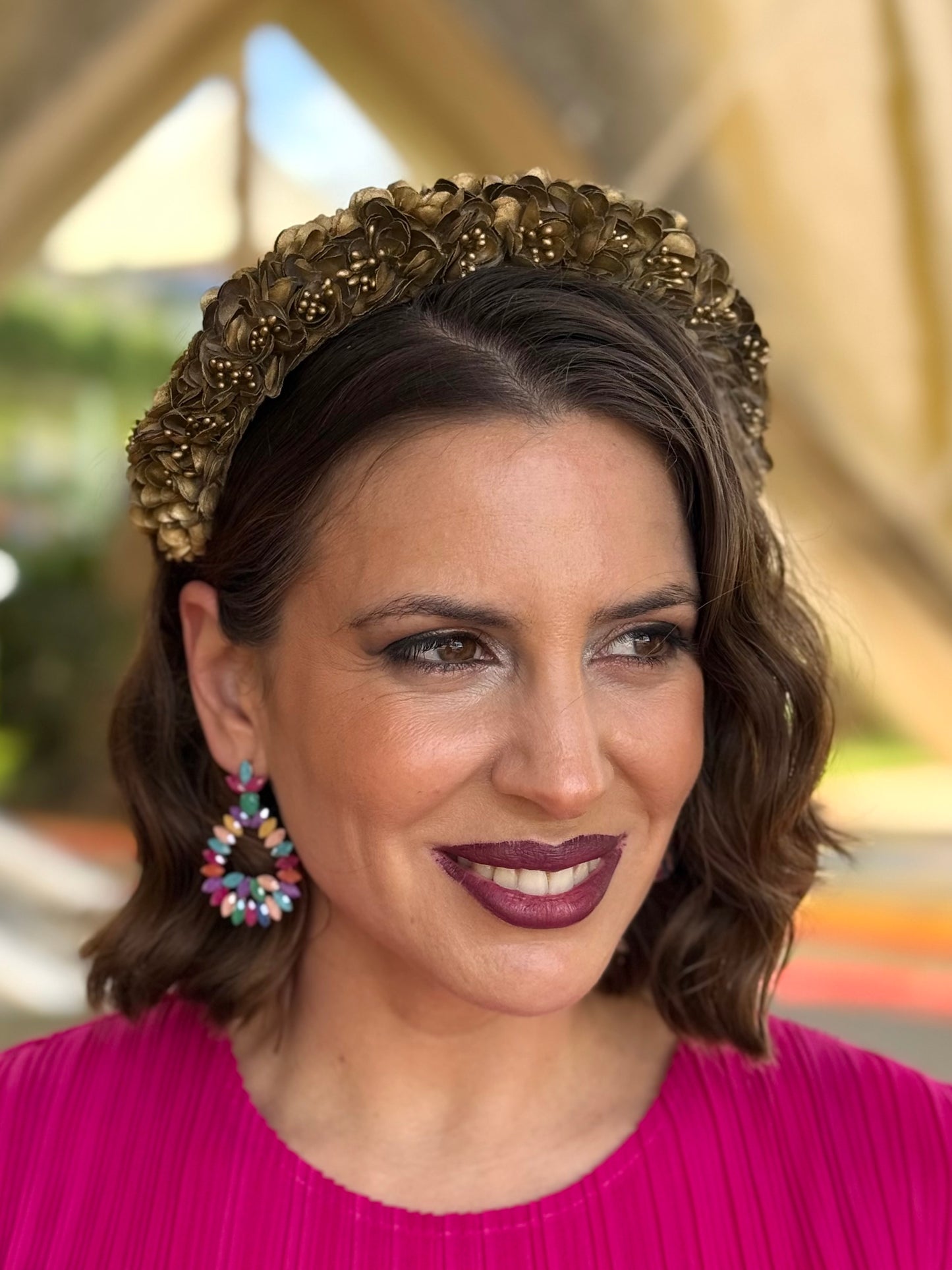 Diadema Floral Dorada