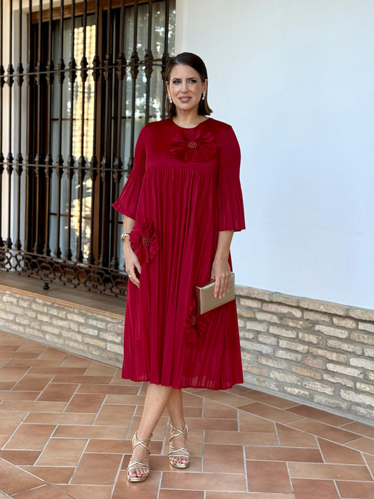 Vestido Magnolia Rojo Intenso