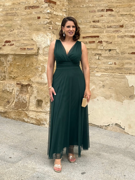 Vestido Sorella Verde Botella