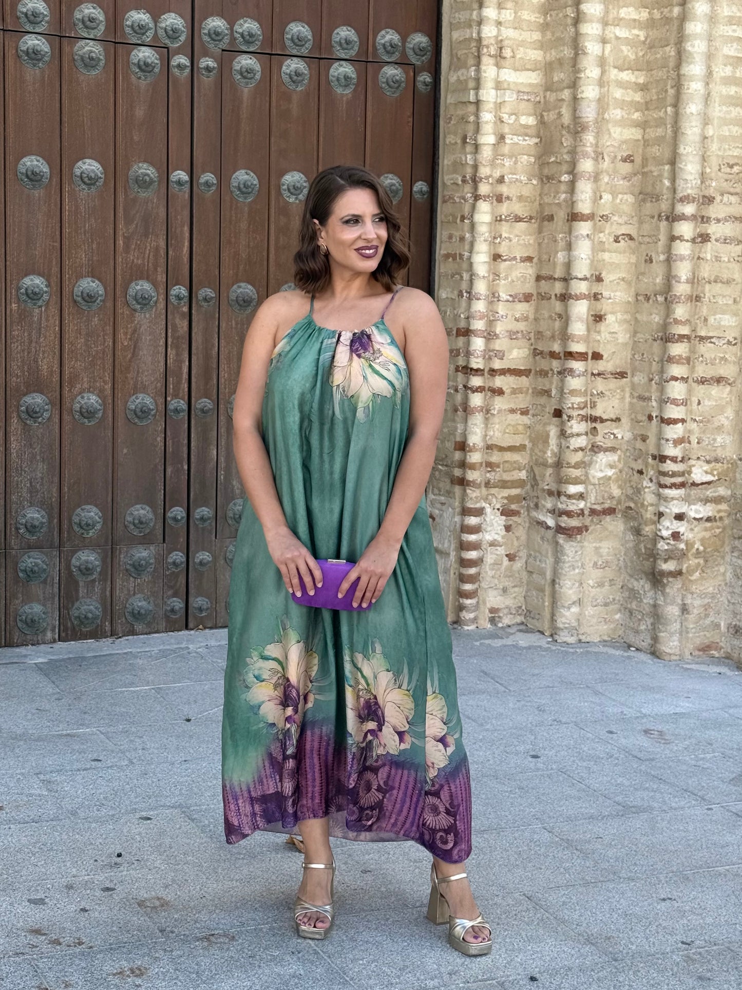 Vestido + Capa Samira Verde Jade