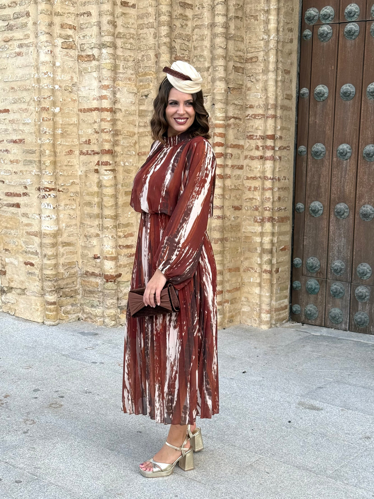Vestido Julieta Marrón/Teja