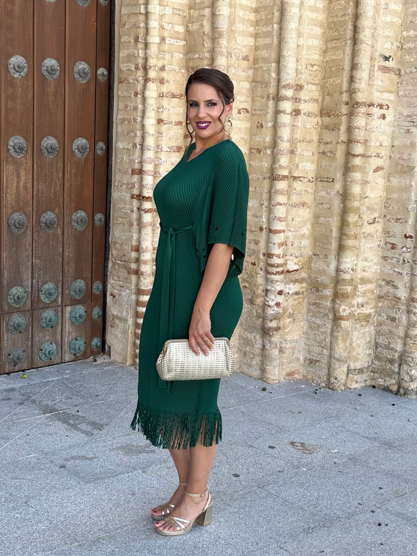 Vestido Mireya Verde Botella