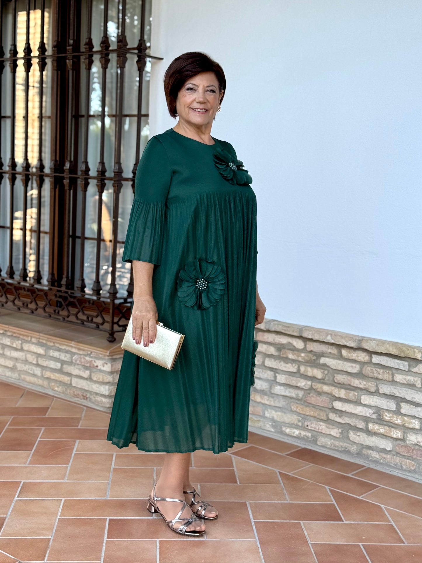 Vestido Magnolia Verde Botella