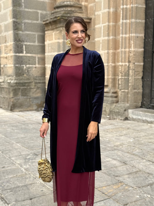 Kimono de Terciopelo Marino