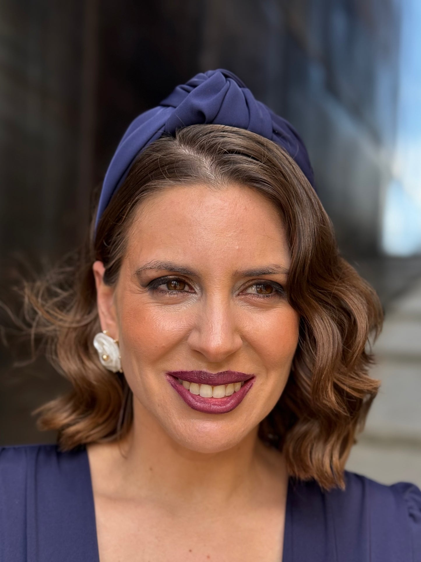 Diadema Nogal Azul Marino