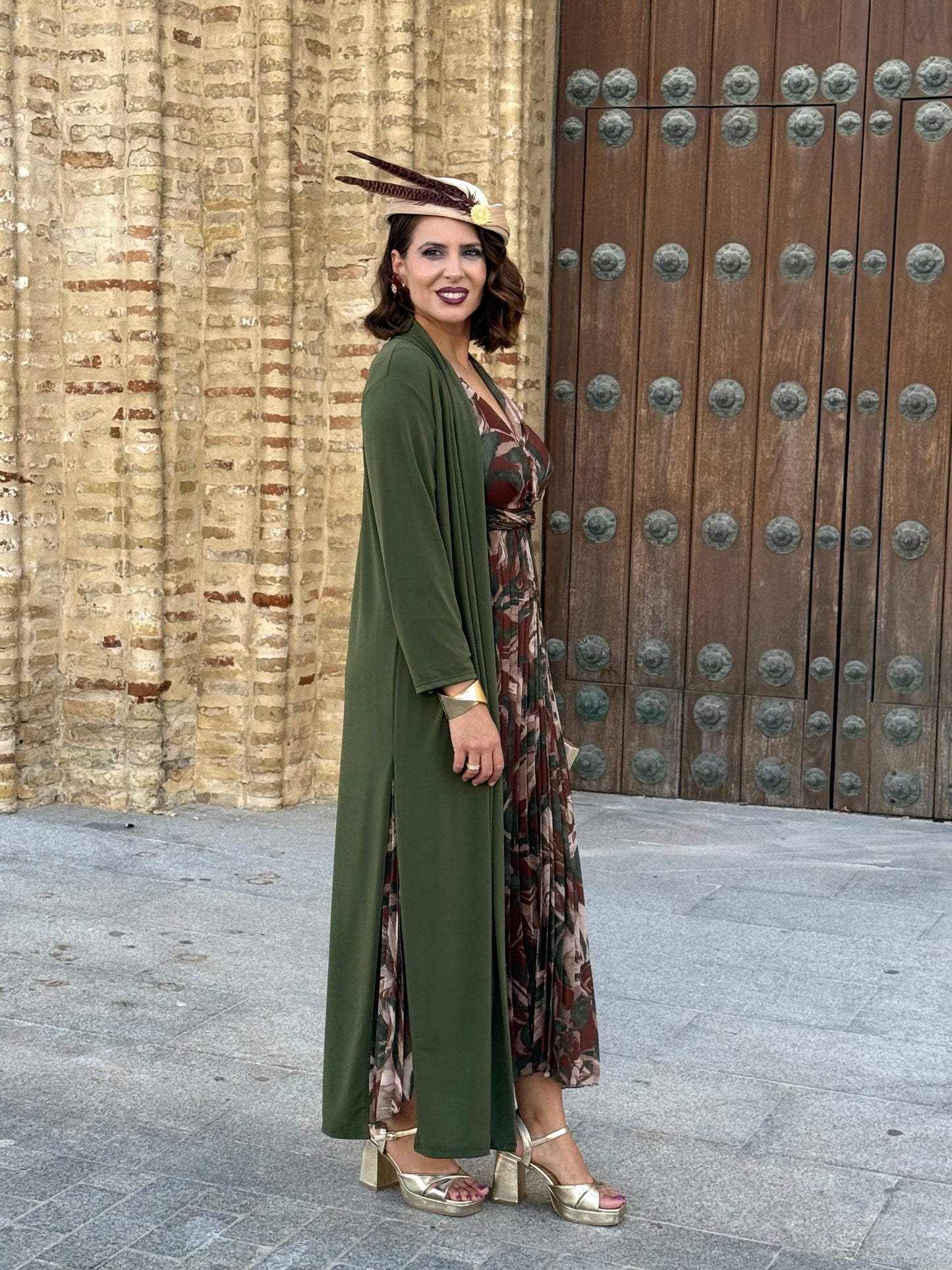 Kimono Punto de Seda Kaki
